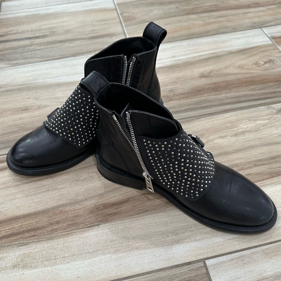 Zadig & Voltaire Black Ankle Boots with Silver Studs - Picture 6 of 6